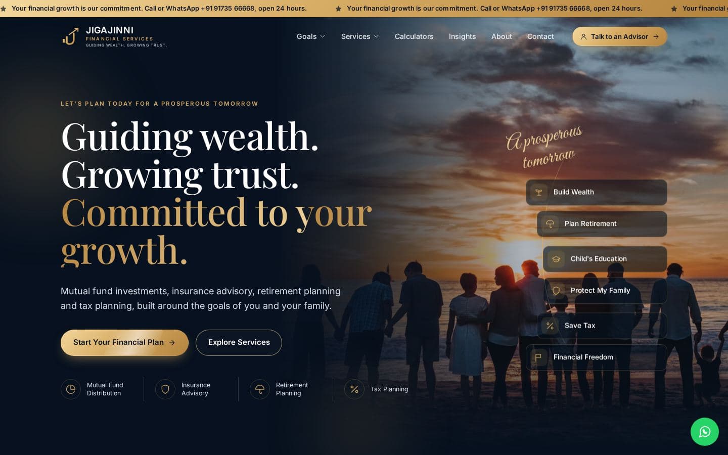 Jigajinni Financial Services — live site screenshot
